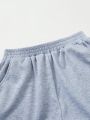 SHEIN Kids KDOMO 2pcs/set Elastic Waist Wide Leg Shorts With Pocket For Tween Girls