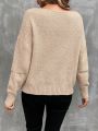 SHEIN Essnce Cable Knit Drop Shoulder Sweater