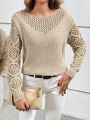 SHEIN Frenchy Women's Hollow Knit Drop Shoulder Sweater