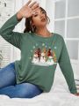 SHEIN Unity Plus Christmas Print Tee