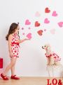 PETSIN Petsin Pink Heart Printed Cute Pet Dress With Short Sleeves For Small Dogs And Cats