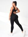 Plus Cut Out Back Sports Jumpsuit