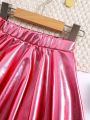 Young Girl Metallic Flare Skirt