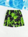 Teenage Boys' Lightning Printed Swimming Trunks