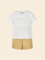 Cozy Cub Baby Boy Half Button Top & Shorts Without Hat