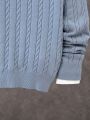 SHEIN Tween Boy Cable Knit Drop Shoulder Sweater Without Shirt