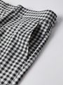 Men'S Plus Size Gingham Pattern Suit Pants With Pocket And Side Stripe Detail