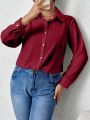 Plus Size Solid Color Simple And Fashionable Shirt