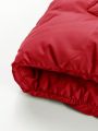 Manfinity Homme Men's Red Stitching Casual Hooded Padded Coat