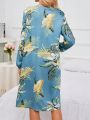 Maternity Floral Printed Long Sleeve Nightdress