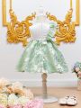 SHEIN Baby Floral Print Ruffle Trim Dress