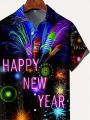 Men's Fireworks And Letter Print Shirt