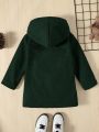 SHEIN Young Boy Dual Pocket Teddy Lined Hooded Overcoat