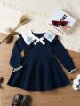 Little Girls' Adorable Floral Applique Sweater Dress