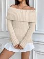 SHEIN Qutie Off Shoulder Ladies' Sweater