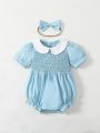 Baby Peter Pan Collar Puff Sleeve Bodysuit