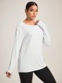 SHEIN Daily&Casual Loose Fit Long Sleeve Athletic T-shirt With Back Cutout