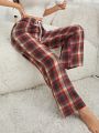 Ladies' Plaid Tie Waist Sleepwear Bottoms