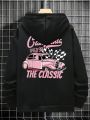 Men's Plus Size Back Printed Racing Themed Hoodie