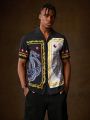 HOUSE OF THE DRAGON X SHEIN Men Dragon Pattern Color Blocking Print Shirt