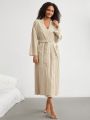 SHEIN Leisure Women'S Vertical Stripe Home Clothing Robe