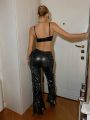 SHEIN ICON Low Waist Pu Leather Unique Design Long Pants