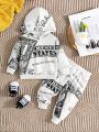 Baby Boys' Casual Printed Long Sleeve Hoodie And Sweatpants Set