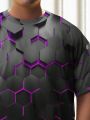 Manfinity LEGND Men'S Plus Size 3d Printed Short Sleeve T-Shirt