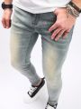 Men Slant Pocket Skinny Jeans