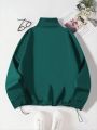 Green Drawstring Plus Size Sweatshirt