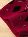 Baby Girls' Diamond & Zigzag Pattern Printed Sweater Set