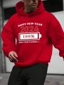 Men'S Plus Size Hoodie With Slogan Print