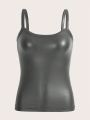 SHEIN ICON Black Elastic Leather Women's Vest Top