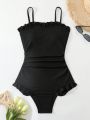 Women'S One-Piece Swimsuit With Frilled