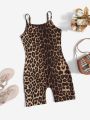 SHEIN Kids EVRYDAY Girls Leopard Print Cami Jumpsuit