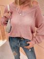 SHEIN Frenchy Women's Solid Color Drop Shoulder Knit Sweater