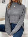 Women's Half Turtleneck Drop Shoulder Sweater