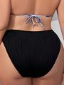 SHEIN Swim Vcay Plus Size Solid Color Swimwear Bottom