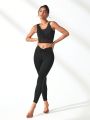 SHEIN Leisure Drawstring Waist Sports Leggings