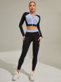 Colorblock Zipper Front Tracksuit