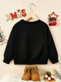 Young Boy Christmas Print Drop Shoulder Sweatshirt