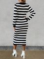 Striped Knitted Sweater Dress