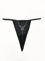 1pc Butterfly & Chain Decorated Thong
