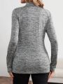 SHEIN Women's Floral Grey Maternity Long Sleeve T-shirt