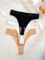 3pcs/set Underwear Thongs With Letter Prints