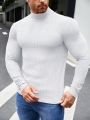 SHEIN Men's Knitted Casual Turtleneck T-shirt