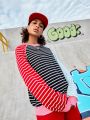 Street Sport Women's Striped Raglan Sleeve Sweatshirt For Sports