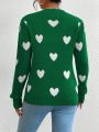 Women's Love Pattern Stand Collar Sweater