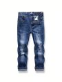 New Arrival Boys' Casual Fashionable Distressed Water Washed Denim Pants