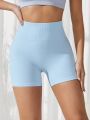 SHEIN Yoga Basic Women'S Solid Color Sports Shorts